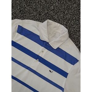 Vineyard Vines Shirt Mens‎ Small White Polo Striped Performance Golf Stretch